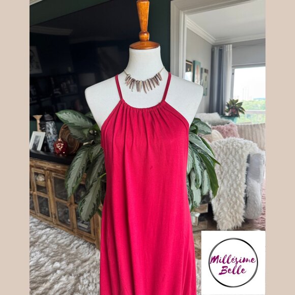 Red Sleeveless Tie Dress - Picture 5 of 8